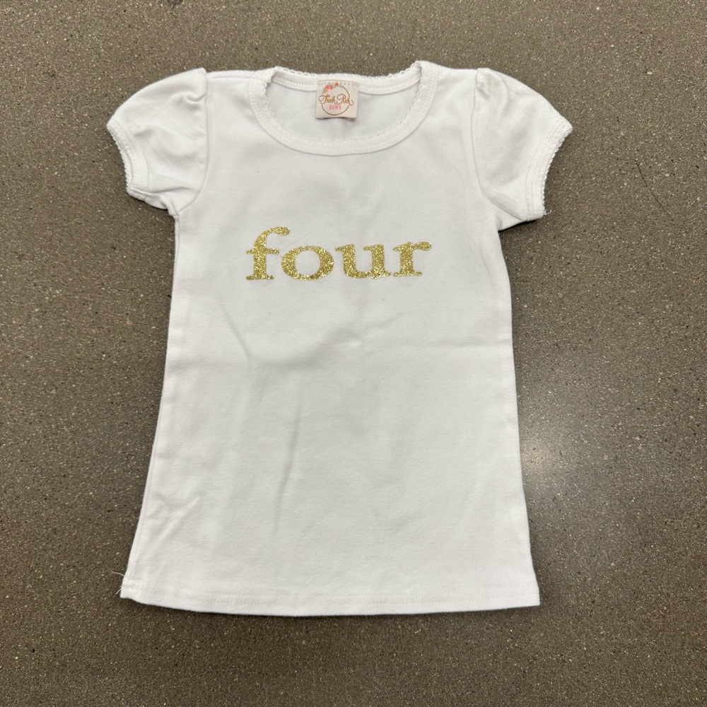 4th Birthday T Shirt, Brand Think Pink Bows